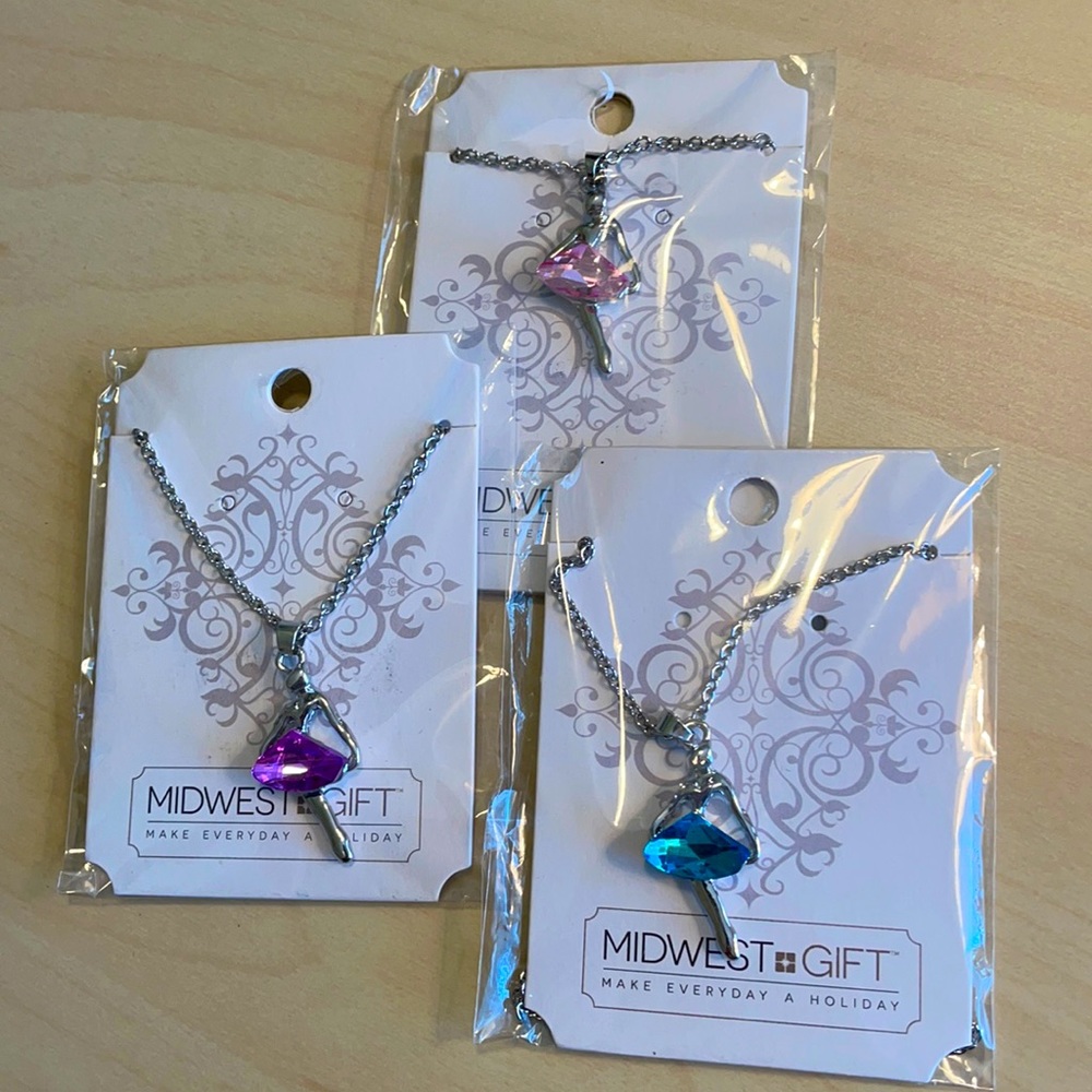 NWT Set of 3 Ballerina Dance Necklaces